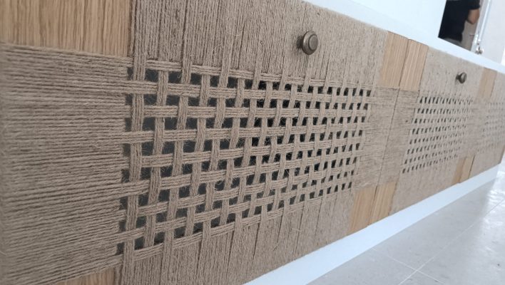 Frente de cajón creado a mano con cuerda