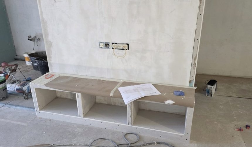 mueble de pladur montaje de cajones